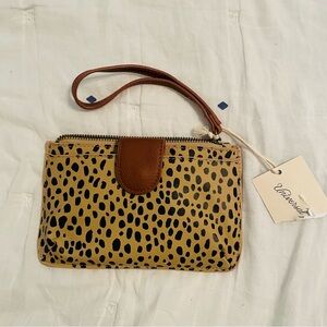 Universal Thread Tan and Black Spotted Wristlet